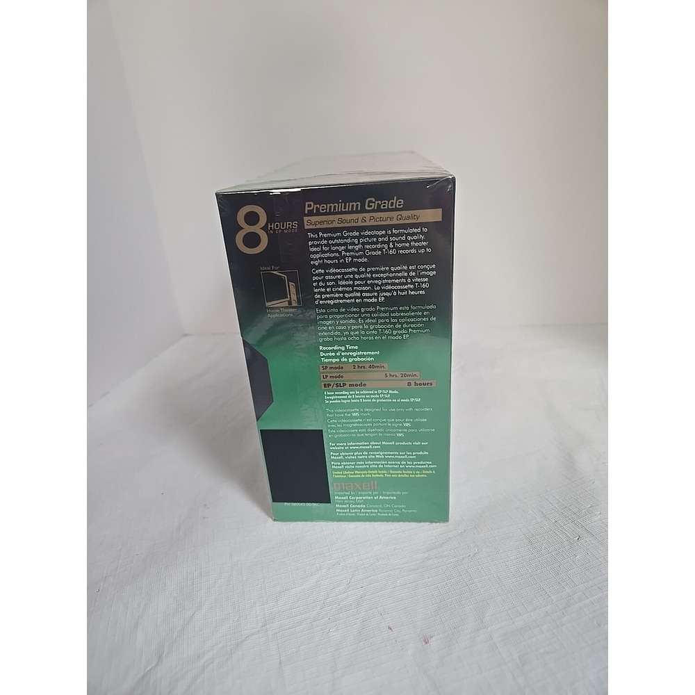Maxell VHS T-160 Premium Grade 8 Hour Tapes - 10 pack - Picture 2 of 5